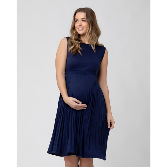 Maternity Knife Pleat Sleeveless Dress Blueprint