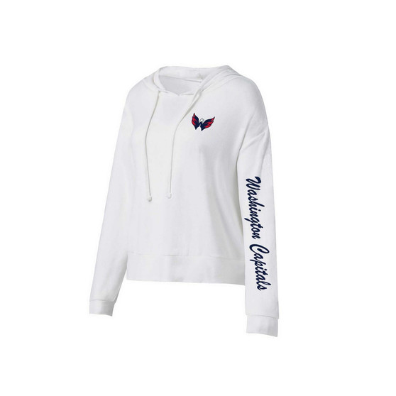 Women's White Washington Capitals Accord Hacci Long Sleeve Hoodie T-shirt