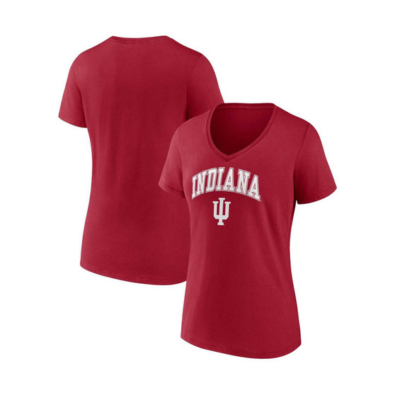 Women's Branded Crimson Indiana Hoosiers Evergreen Campus V-Neck T-shirt