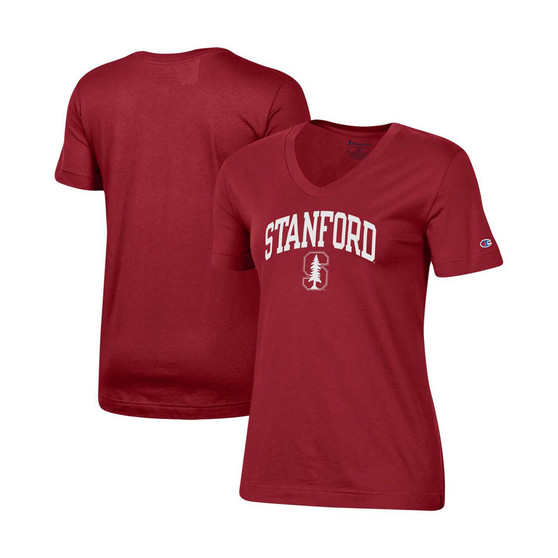 Women's Cardinal Stanford Cardinal University Arch Logo V-Neck T-shirt