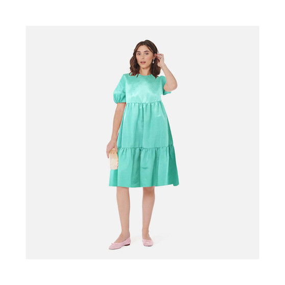 Women's Madeline Dress in Green Moire