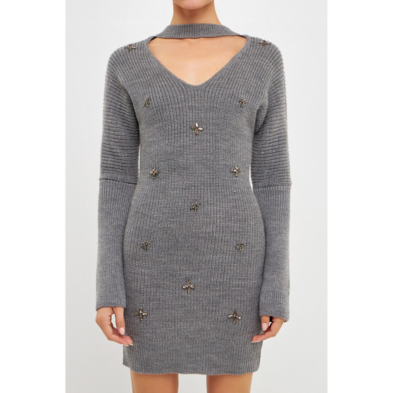 Women's Embellished Sweater Dress