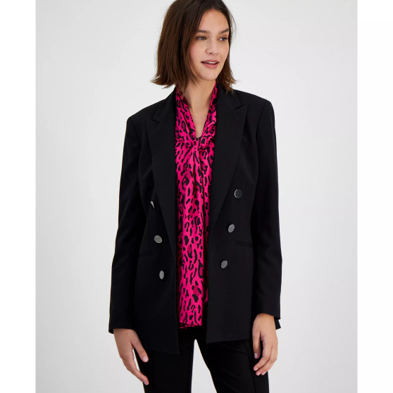 Women's Bi-Stretch Faux-Double-Breasted Jacket, Created for Macy's