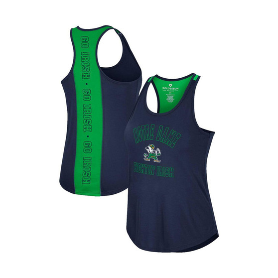 Women's Navy Notre Dame Fighting Irish 10 Days Racerback Scoop Neck Tank Top