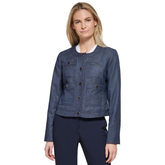 Women's Crewneck Button-Front Jacket