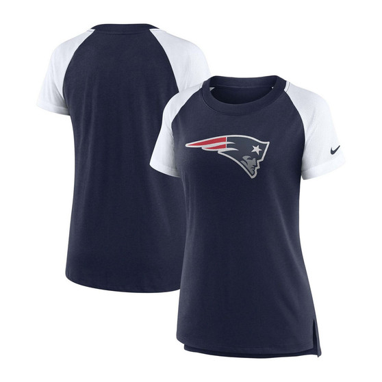 Women's Navy, White New England Patriots Primary Logo Performance T-shirt
