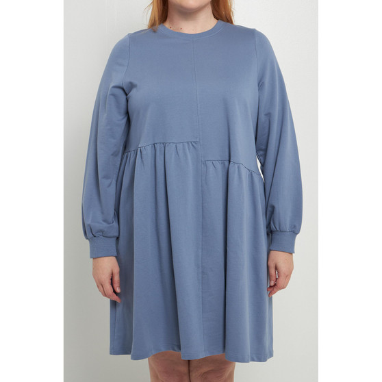 Women's Plus size Knit Unbalanced Seam Dress