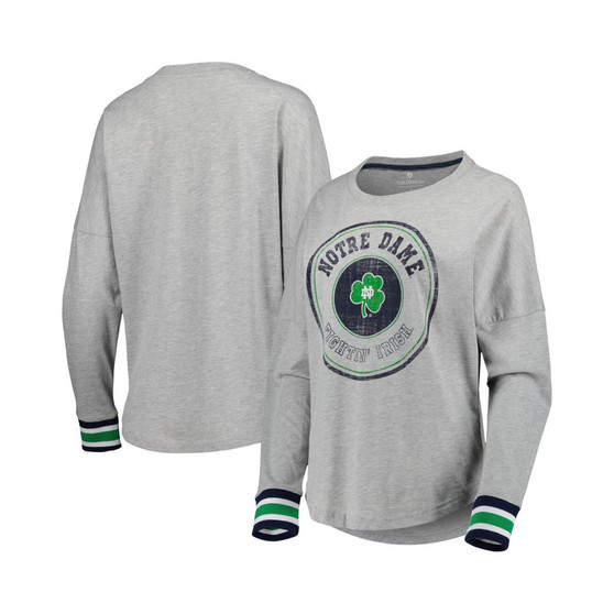 Women's Heathered Gray Notre Dame Fighting Irish Andy Long Sleeve T-shirt