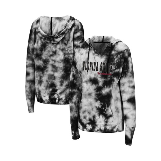 Women's Black Florida State Seminoles Shavonee Tie-Dye Pullover Hoodie