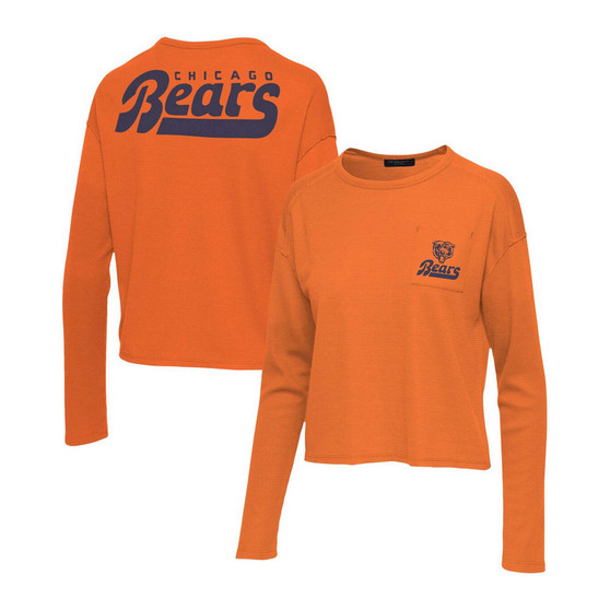 Women's Orange Chicago Bears Pocket Thermal Long Sleeve T-shirt