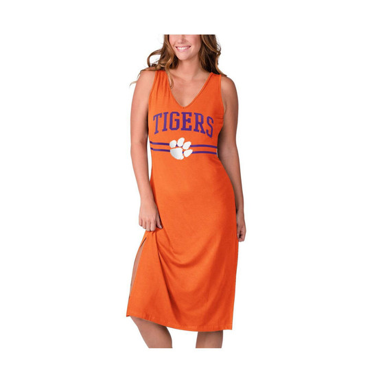 Women's Orange Clemson Tigers Training V-Neck Maxi Dress