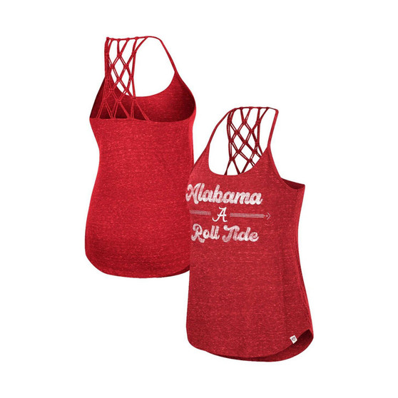 Women's Crimson Alabama Crimson Tide Glenda Macrame Racerback Scoop Neck Tank Top