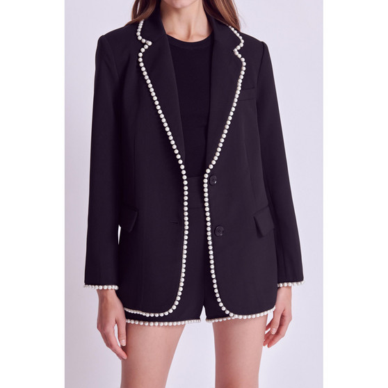 Women's Pearl-Trimmed Blazer