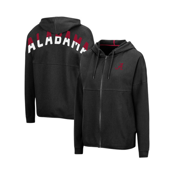 Women's Black Alabama Crimson Tide 2-Hit Full-Zip Hoodie