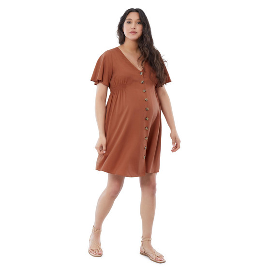 Women's Maternity Flutter Sleeve Dress