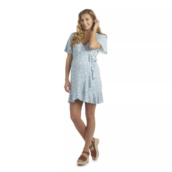 Women's Micaela Black/Royal Maternity and Nursing Dress