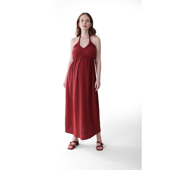 Women's Maternity Halter Maxi Dress