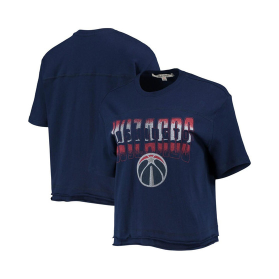 Women's Navy Washington Wizards Gradient Crop Top