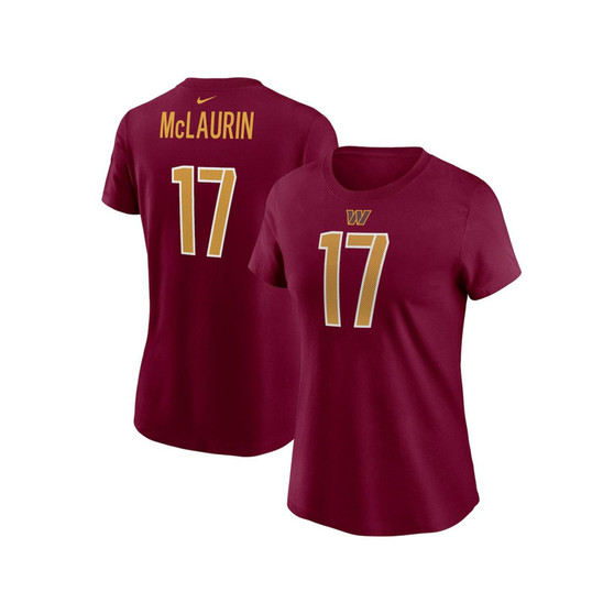 Women's Terry McLaurin Burgundy Washington Commanders Player Name and Number T-shirt