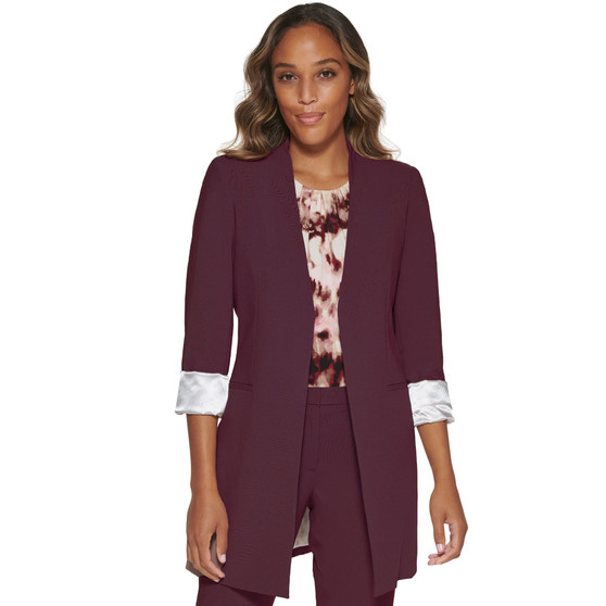 Women's Roll Sleeve Open Front Blazer