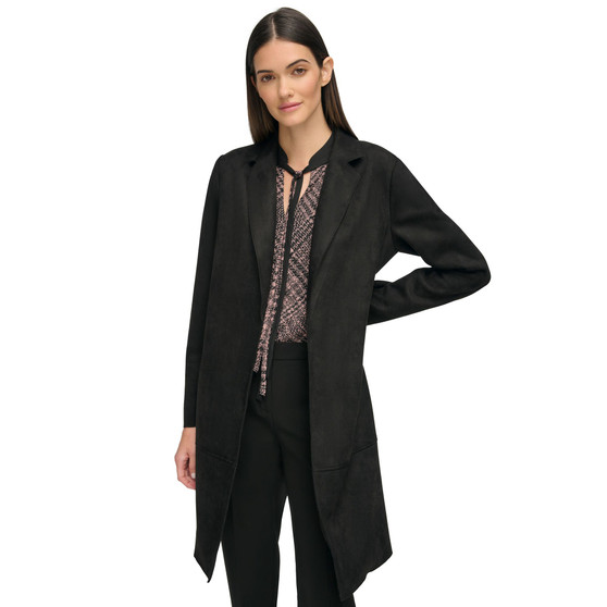 Women's Fuaux-Suede Long-Sleeve Topper Jacket