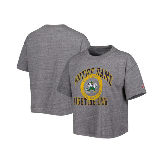 Women's Heather Gray Notre Dame Fighting Irish Intramural Midi Seal Tri-Blend T-shirt