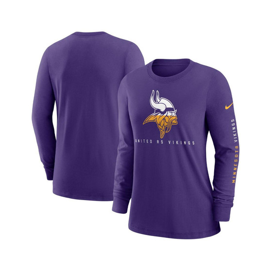 Women's Purple Minnesota Vikings Prime Split Long Sleeve T-shirt