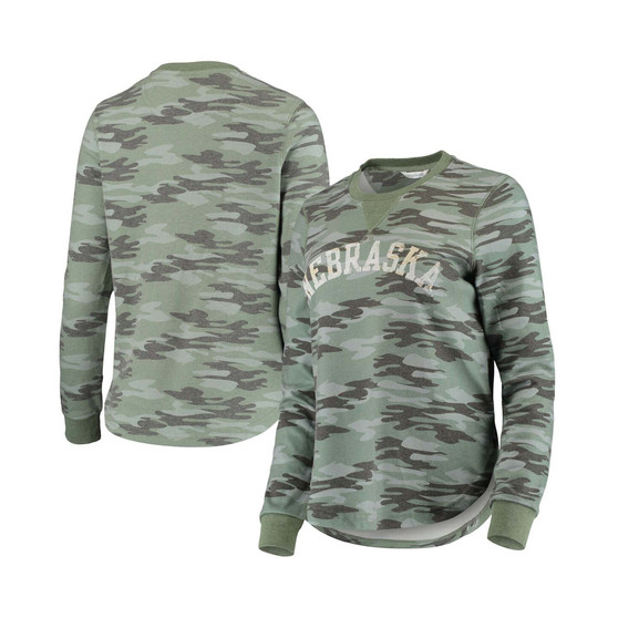 Women's Camo Nebraska Huskers Comfy Pullover Sweatshirt