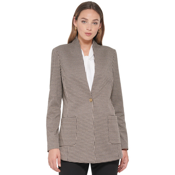 Women's Snap-Front Houndstooth Jacket