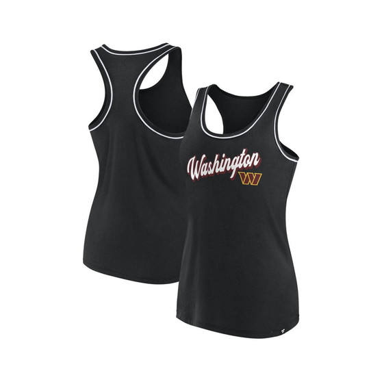 Women's Branded Black Washington Commanders Wordmark Logo Racerback Scoop Neck Tank Top