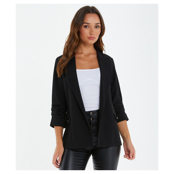 Women's Scuba Crepe Blazer With Gold Buttons
