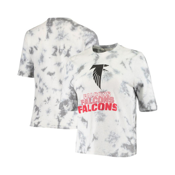 Women's Gray Atlanta Falcons Throwback Team Spirit Tie-Dye T-shirt