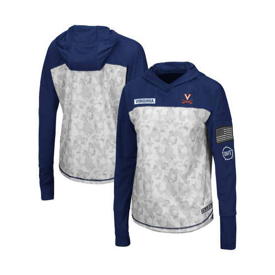 Women's Arctic Camo, Navy Virginia Cavaliers OHT Military-Inspired Appreciation Long Sleeve Hoodie T-shirt