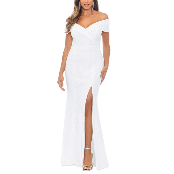 Women's Lace Off-The-Shoulder Gown