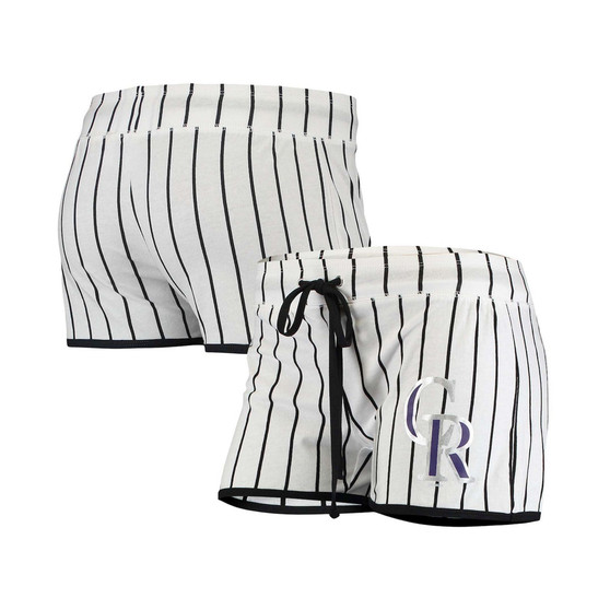Women's White Colorado Rockies Vigor Pinstripe Sleep Short