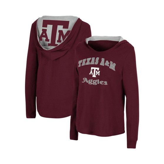 Women's Maroon Texas A&M Aggies Catalina Hoodie Long Sleeve T-Shirt