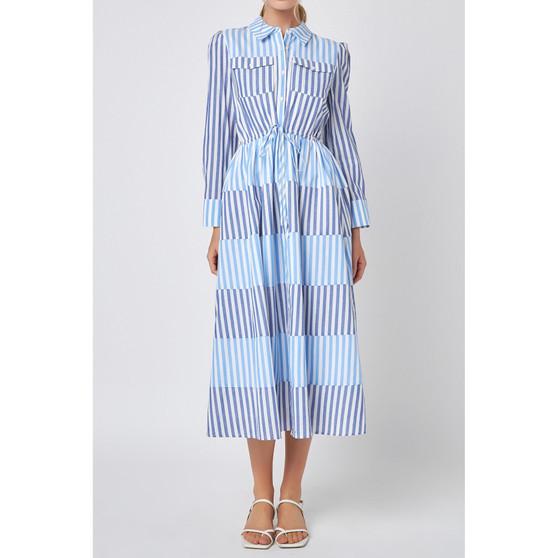 Women's Stripe Block Maxi Dress