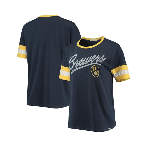 Women's '47 Navy Milwaukee Brewers Dani T-shirt