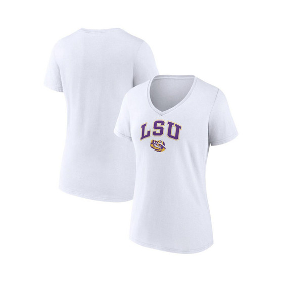 Women's Branded White LSU Tigers Evergreen Campus V-Neck T-shirt