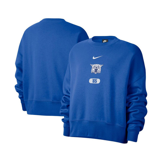 Women's Royal Kentucky Wildcats Vault Every Day Fleece Pullover Sweatshirt