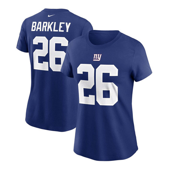 Women's Saquon Barkley Royal New York Giants Name Number T-shirt