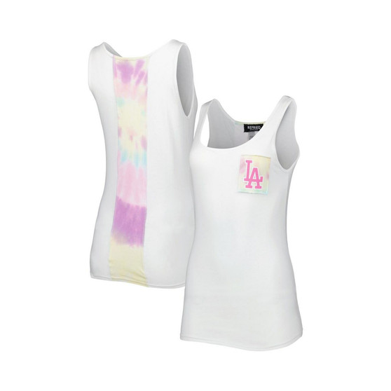 Women's White Los Angeles Dodgers Tie-Dye Tank Top