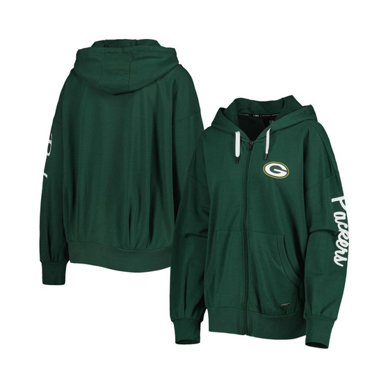 Women's Green Green Bay Packers Emerson Lightweight Full-Zip Hoodie