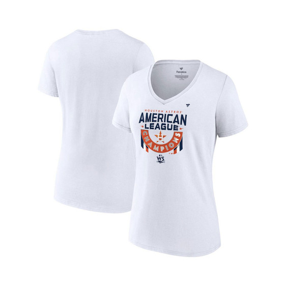 Women's Branded White Houston Astros 2022 American League Champions Locker Room Plus Size V-Neck T-shirt