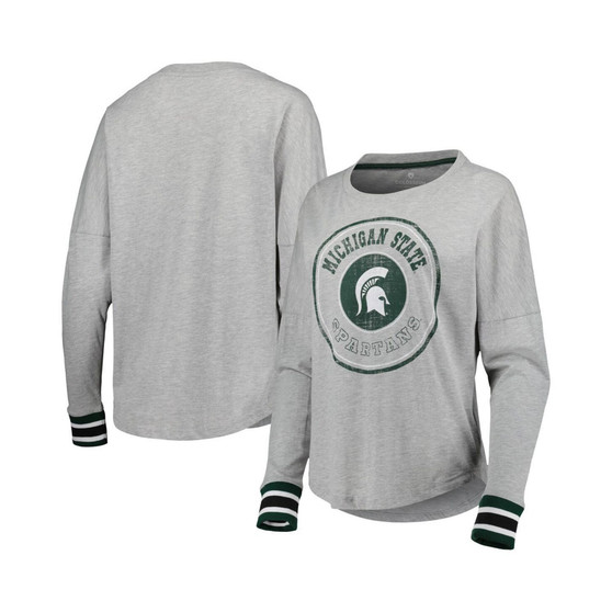 Women's Heathered Gray Michigan State Spartans Andy Long Sleeve T-shirt