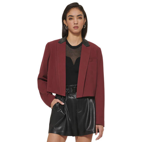 Women's Cropped Open-Front Blazer