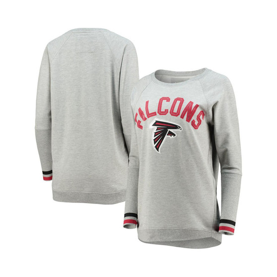 Women's Gray Atlanta Falcons Superstar Raglan Long Sleeve T-shirt