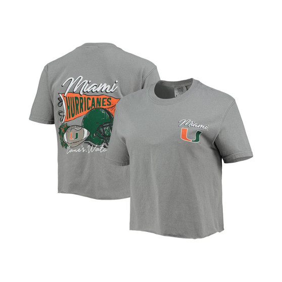 Women's Gray Miami Hurricanes We've Got Spirit Crop Top