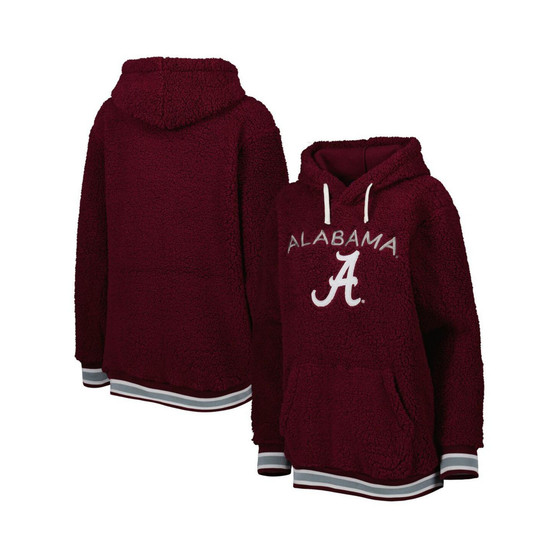 Women's Crimson Alabama Crimson Tide Game Over Sherpa Pullover Hoodie