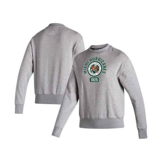 Women's Heathered Gray Miami Hurricanes Vintage-Like Circle Pullover Sweatshirt